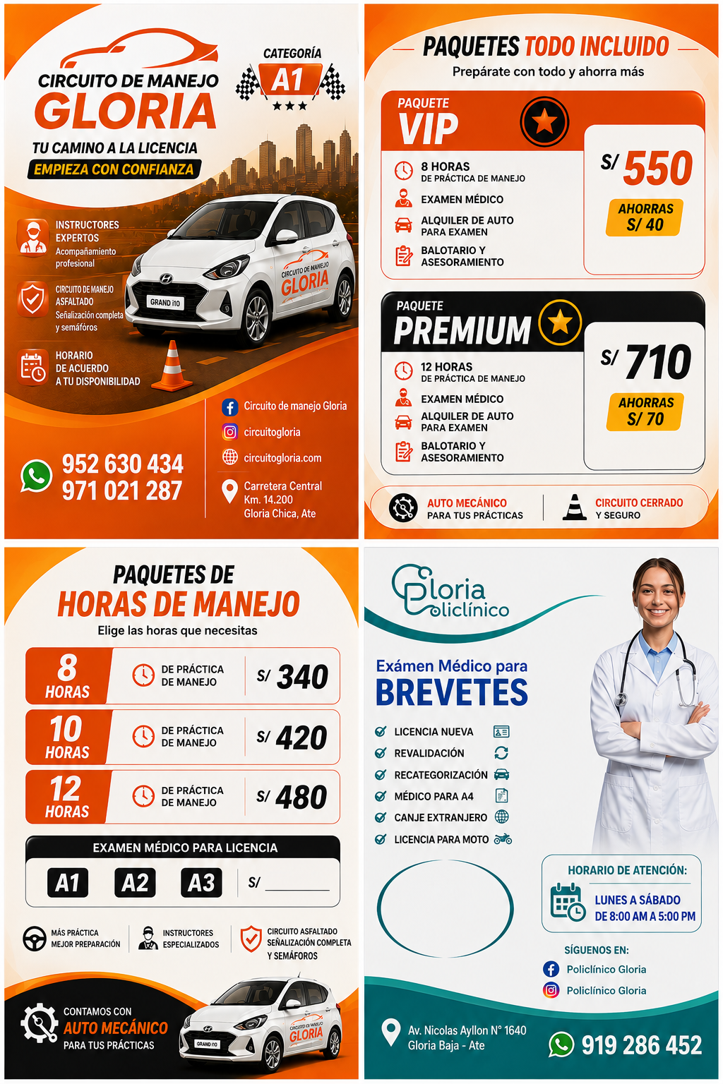 Auto de prácticas del Circuito de Manejo Gloria